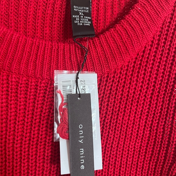 NEW Only Mine Cherry Red Knit Hi-Lo Sweater Size XL - Picture 14 of 15